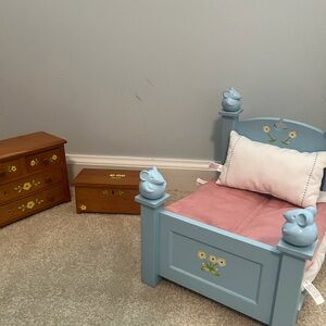 American Girl Angelina Ballerina: Blue and Pink Doll Bed Set